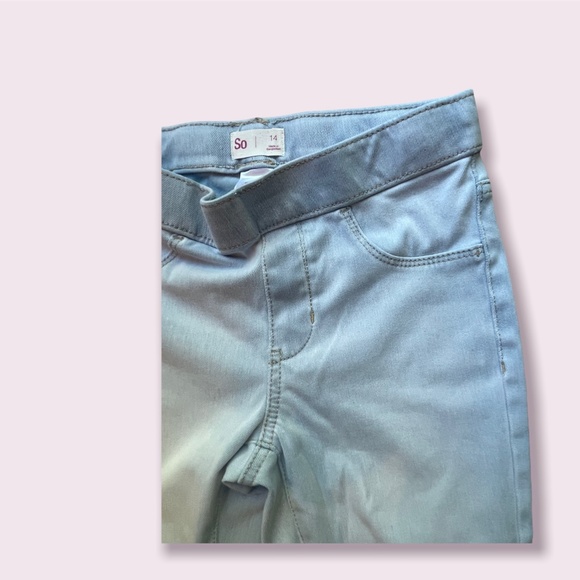 Bundle of SO Girls Pull on Blue Light Wash and Blue Medium Wash jeggings size 14 - Picture 5 of 11